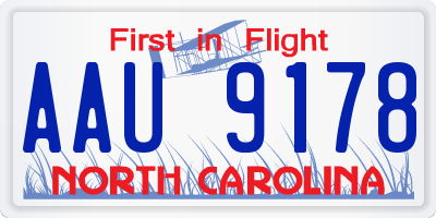 NC license plate AAU9178