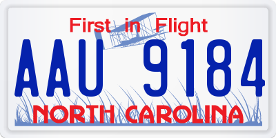 NC license plate AAU9184