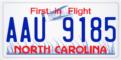 NC license plate AAU9185