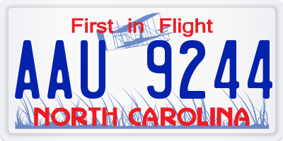 NC license plate AAU9244