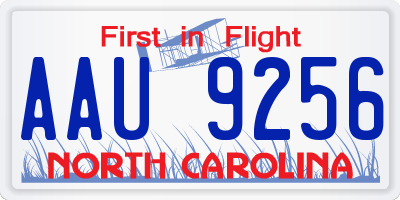 NC license plate AAU9256