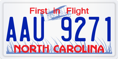 NC license plate AAU9271