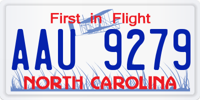 NC license plate AAU9279