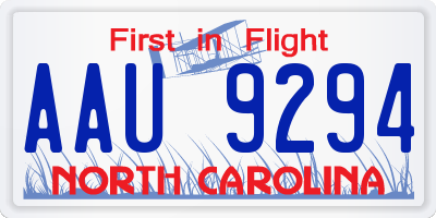 NC license plate AAU9294