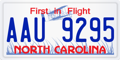 NC license plate AAU9295