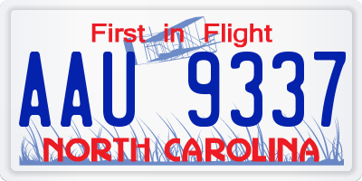 NC license plate AAU9337
