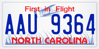 NC license plate AAU9364