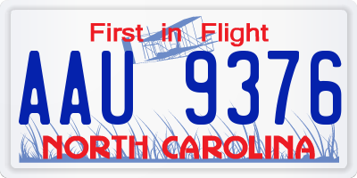 NC license plate AAU9376
