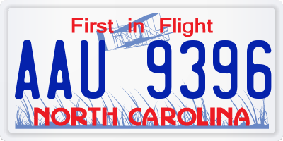 NC license plate AAU9396