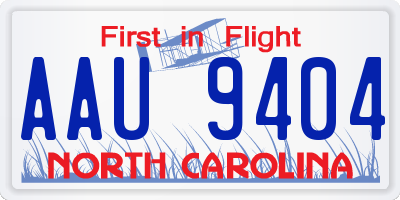 NC license plate AAU9404