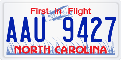 NC license plate AAU9427