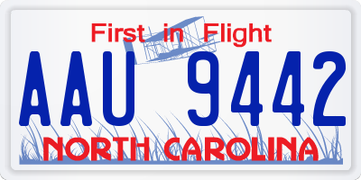 NC license plate AAU9442