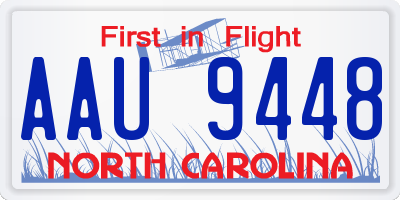NC license plate AAU9448