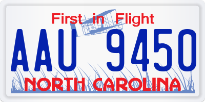 NC license plate AAU9450