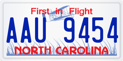 NC license plate AAU9454