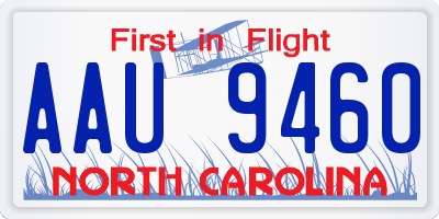 NC license plate AAU9460