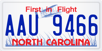 NC license plate AAU9466