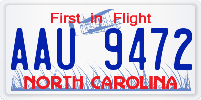 NC license plate AAU9472