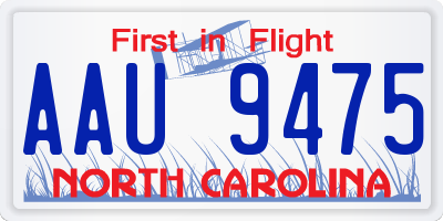 NC license plate AAU9475