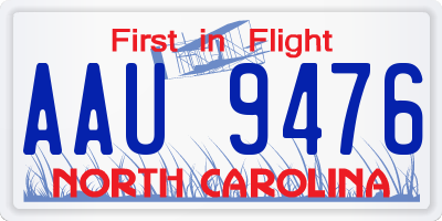 NC license plate AAU9476