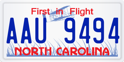 NC license plate AAU9494
