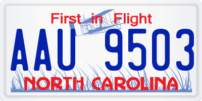 NC license plate AAU9503
