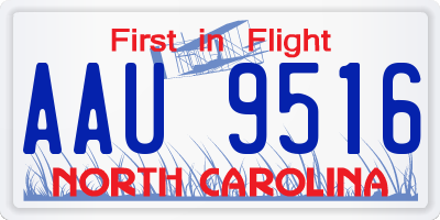 NC license plate AAU9516