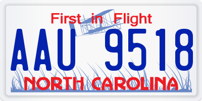 NC license plate AAU9518