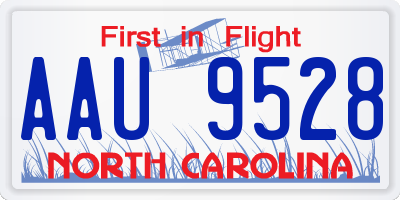 NC license plate AAU9528