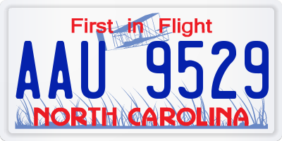 NC license plate AAU9529