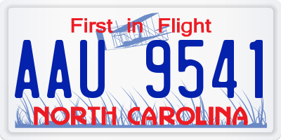 NC license plate AAU9541