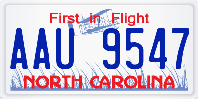 NC license plate AAU9547