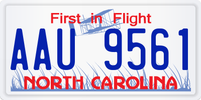 NC license plate AAU9561