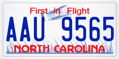 NC license plate AAU9565