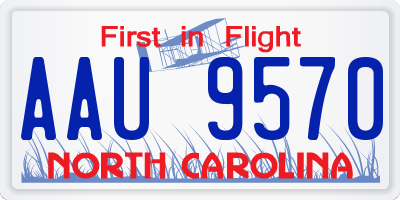 NC license plate AAU9570