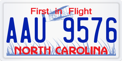 NC license plate AAU9576