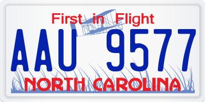 NC license plate AAU9577