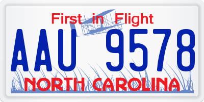NC license plate AAU9578