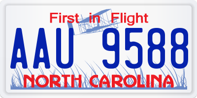 NC license plate AAU9588