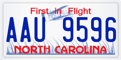 NC license plate AAU9596