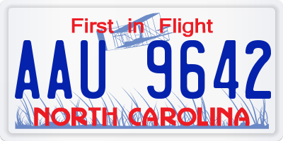 NC license plate AAU9642