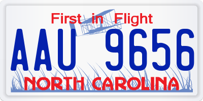 NC license plate AAU9656