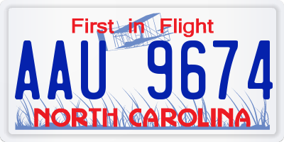 NC license plate AAU9674