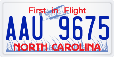 NC license plate AAU9675