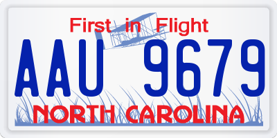 NC license plate AAU9679