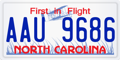 NC license plate AAU9686