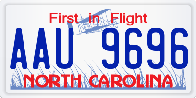 NC license plate AAU9696