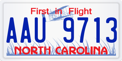 NC license plate AAU9713