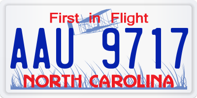 NC license plate AAU9717