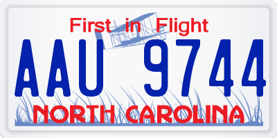 NC license plate AAU9744